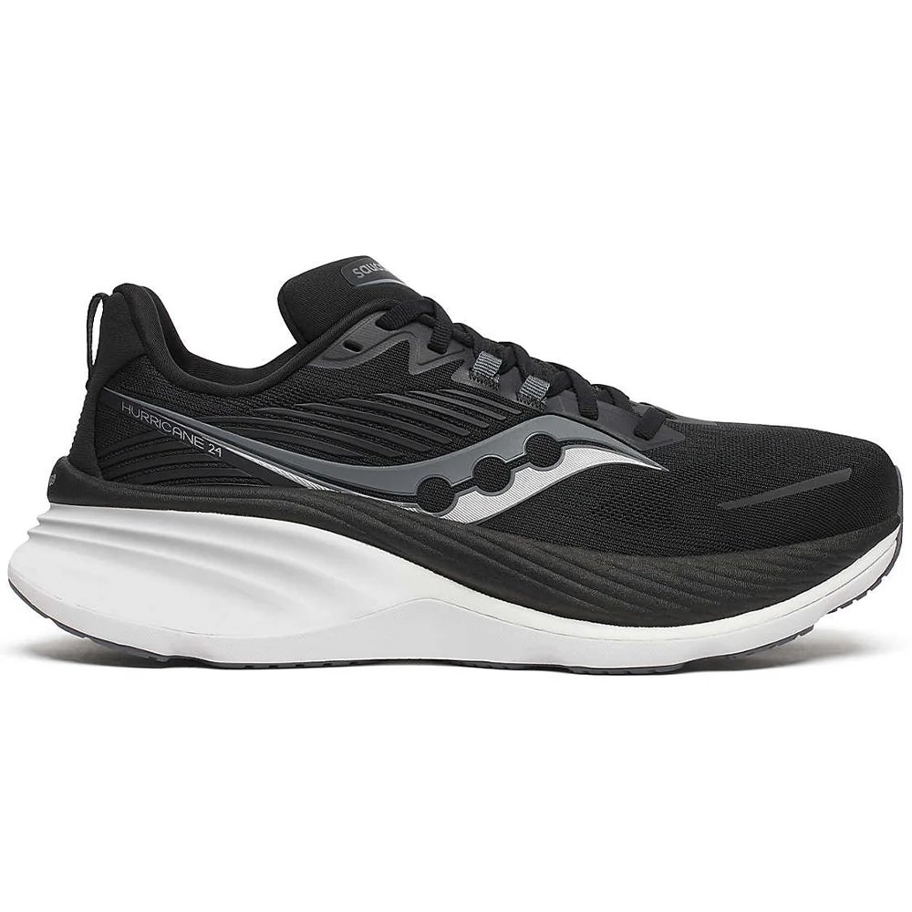 Men's Saucony Hurricane 24, Black/Carbon, 11 D Medium