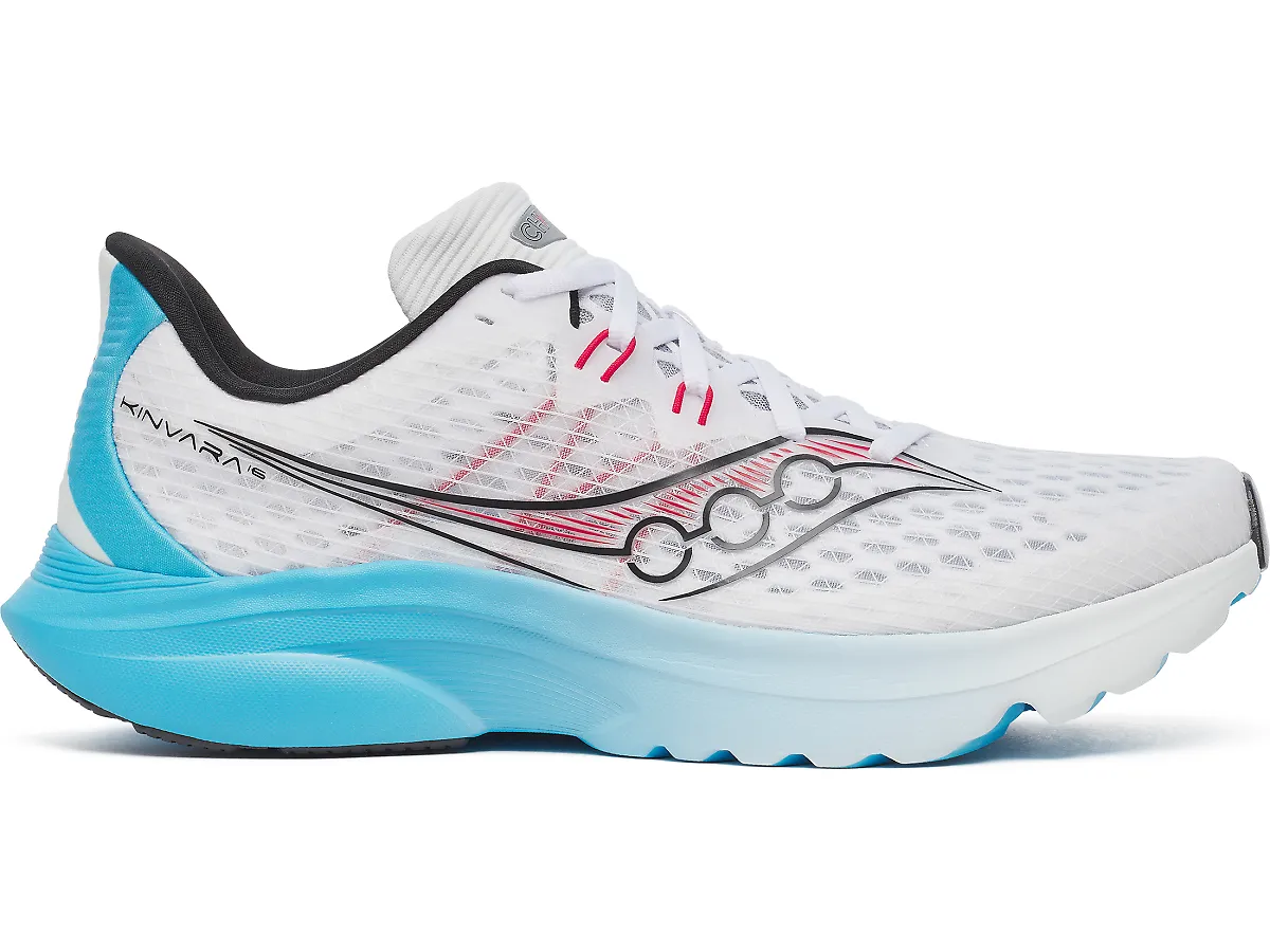 Men's Saucony Kinvara 16, White/Blue, 10.5 D Medium