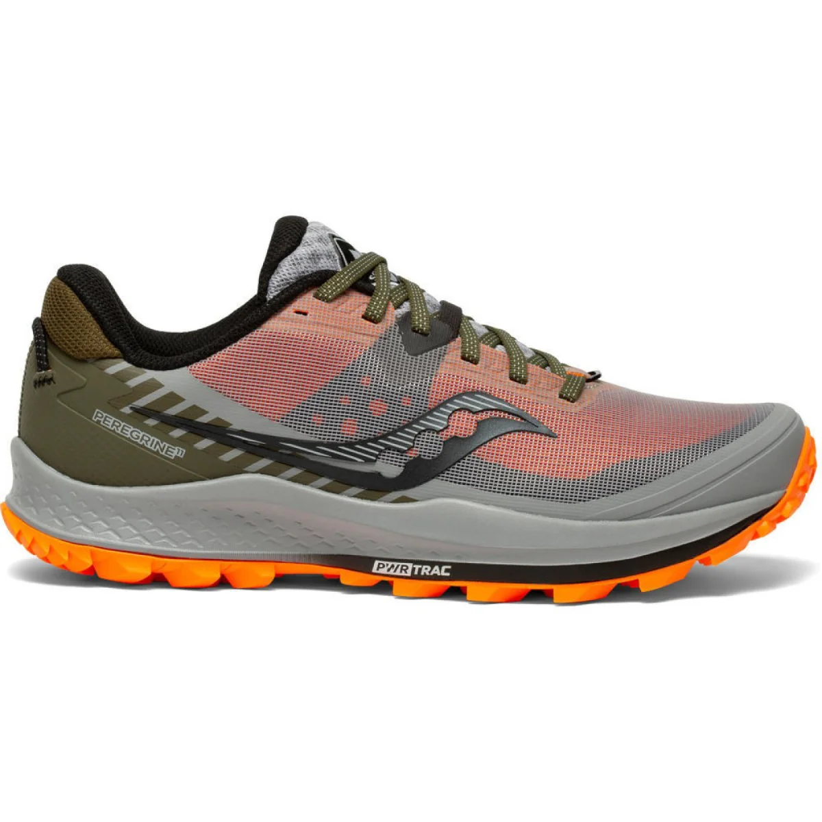 Men's Saucony Peregrine 11, Alloy/Olive/Vizi, 13 D Medium