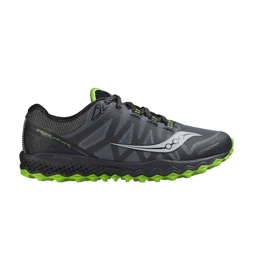 Men's Saucony Peregrine 7, Grey/Black/Lime, 12.5 D Medium