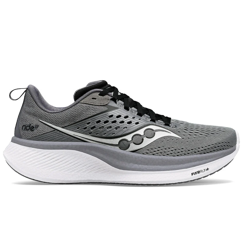 Men's Saucony Ride 17, Cinder/Black, 12 2E Wide