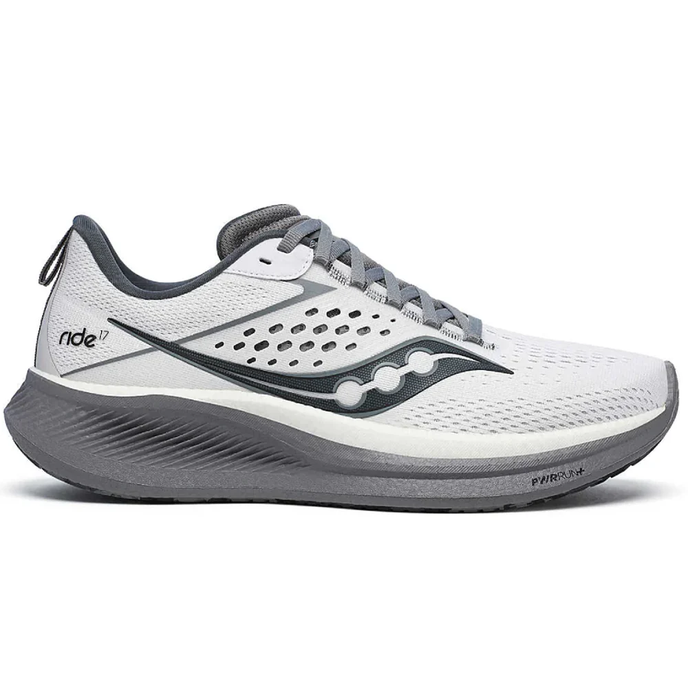 Men's Saucony Ride 17, White/Black, 9.5 D Medium