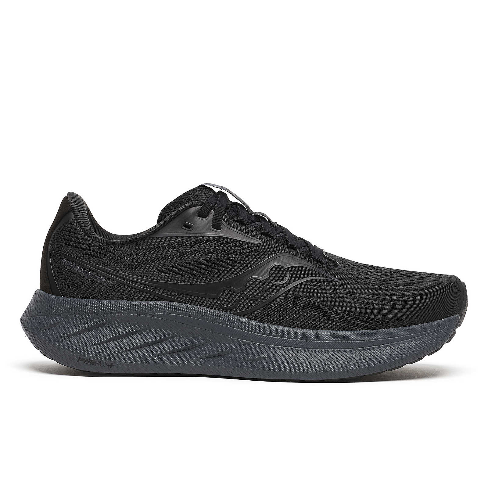 Men's Saucony Ride 18, Black/Shadow, 12 D Medium