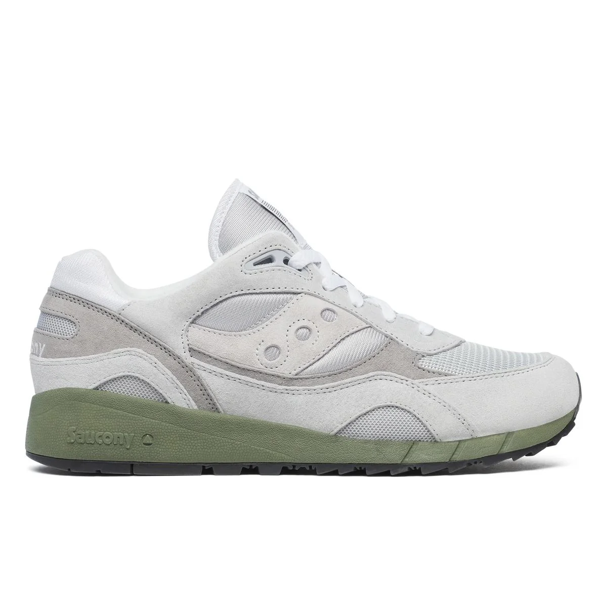 Men's Saucony Shadow 6000, Grey/Green, 13 D Medium