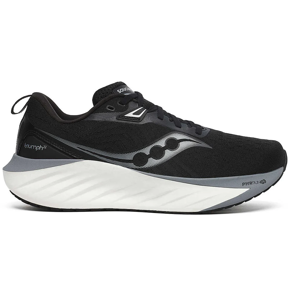 Men's Saucony Triumph 22, Black/White, 7.5 D Medium