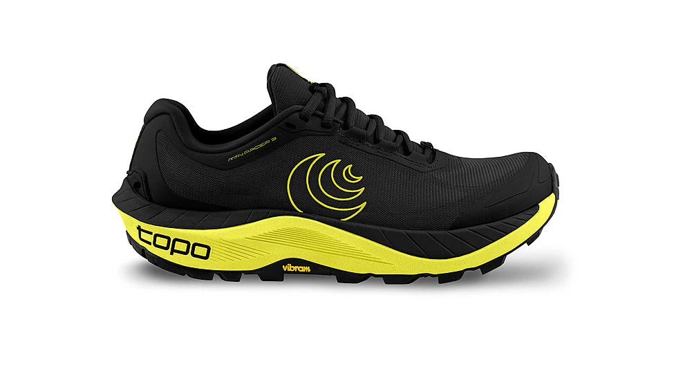 Men's Topo Athletic MTN Racer 3, Black/Lime, 9.5 D Medium