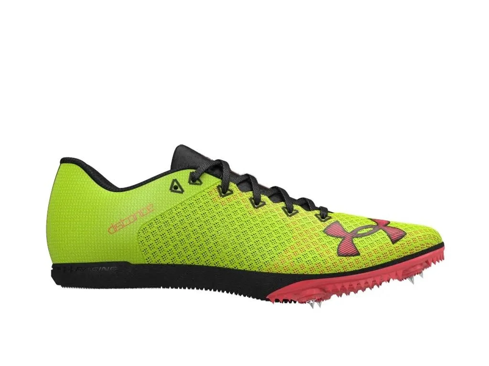 Men's Under Armour Kick Distance 4, High Vis Yellow/Black Beta, 10 D Medium