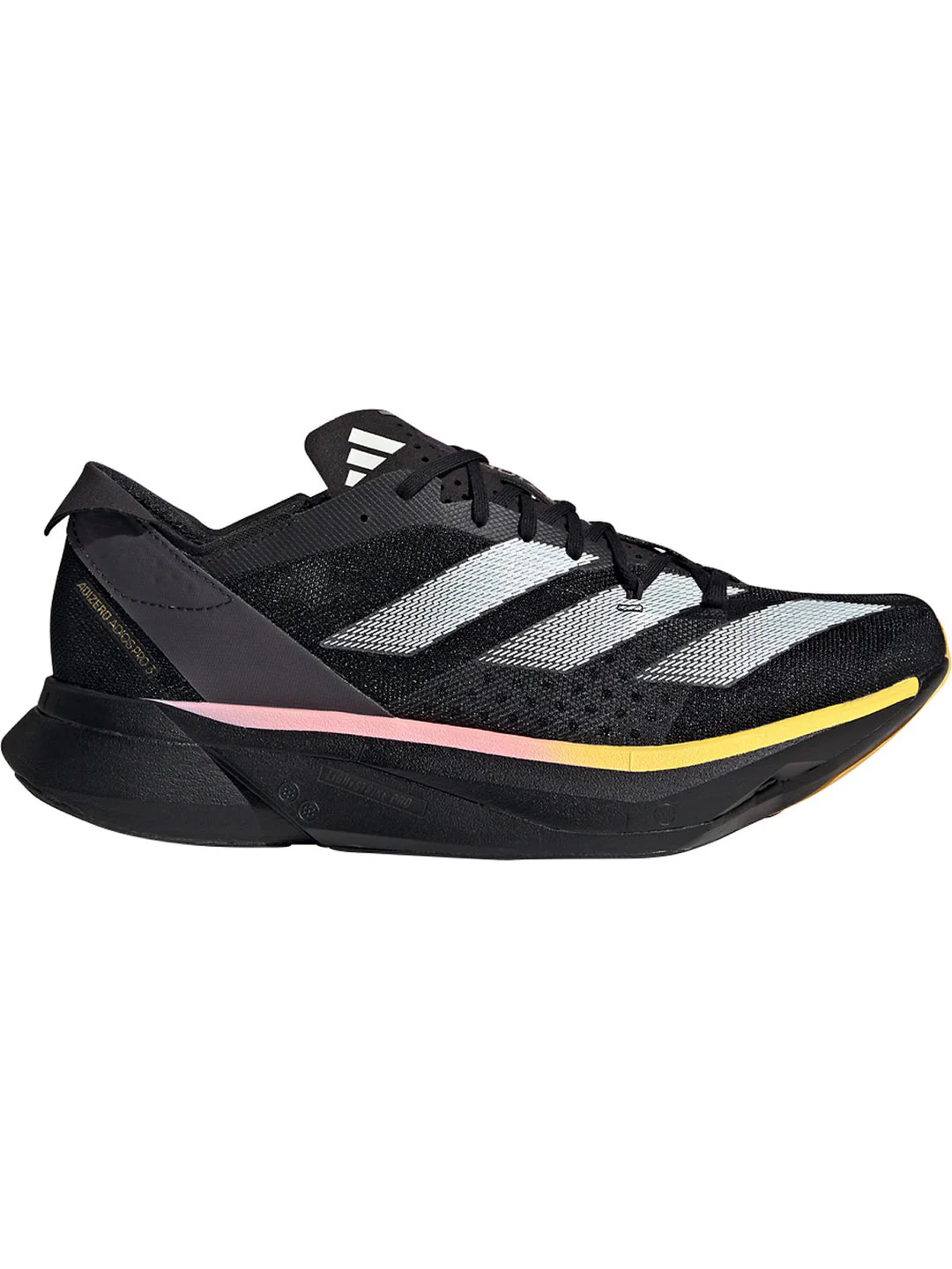 Women's Adidas Adizero Adios Pro 3, Core Black/Zero Metallic/Spark, 8 B Medium