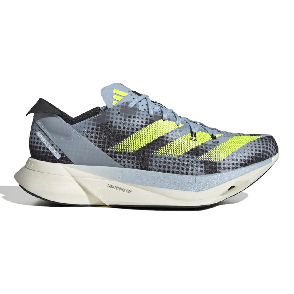 Women's Adidas Adizero Adios Pro 3, Wonder Blue/Core Black/Lucid Lemon, 8 B Medium