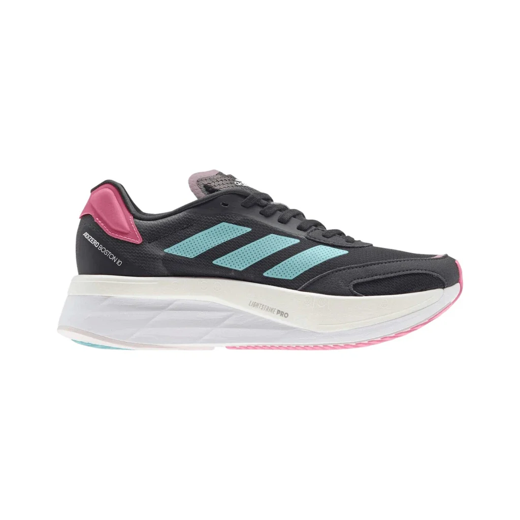 Women's Adidas Adizero Boston 10, Carbon/Mint/Rose, 9.5 B Medium