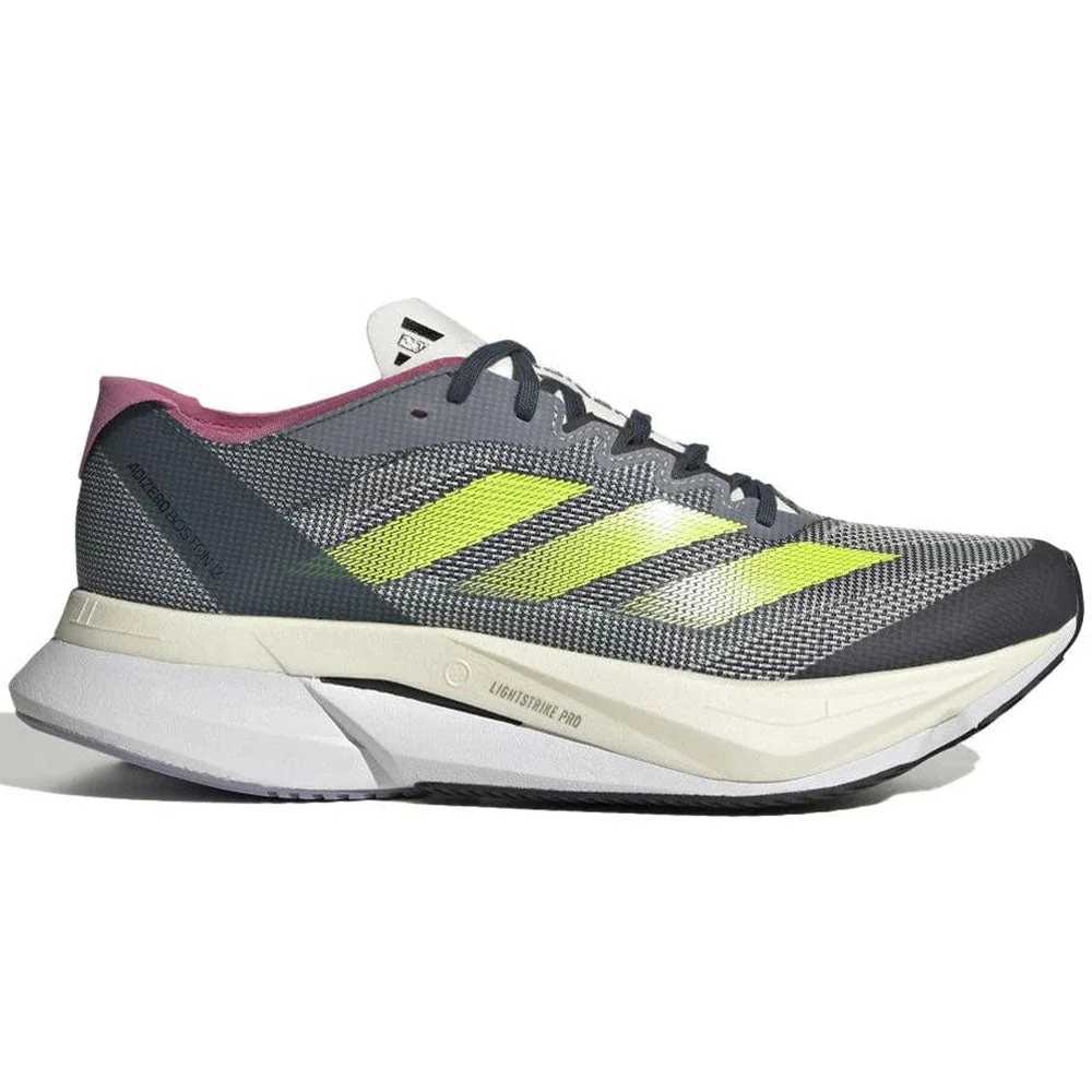 Women's Adidas Adizero Boston 12, Arctic Night/Lucid Lemon/Carbon, 6.5 B Medium