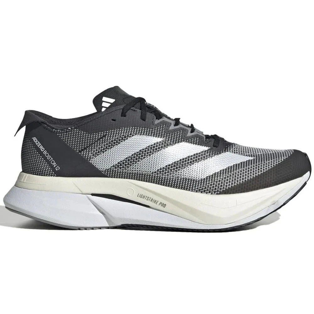 Women's Adidas Adizero Boston 12, Core Black/Cloud White/Carbon, 8 B Medium
