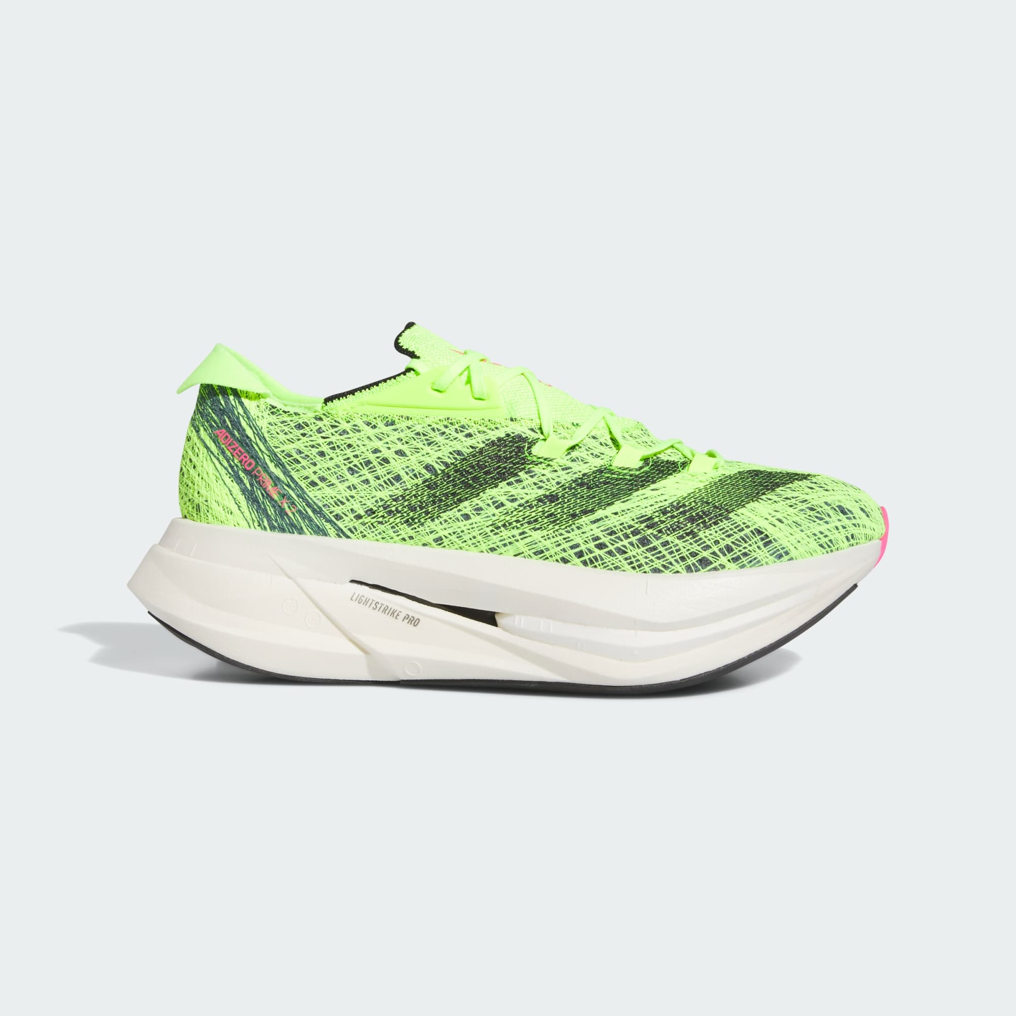 Women's Adidas Adizero Prime X 2 Strung, Lucid Lemon/Core Black/Arctic Night, 7 B Medium
