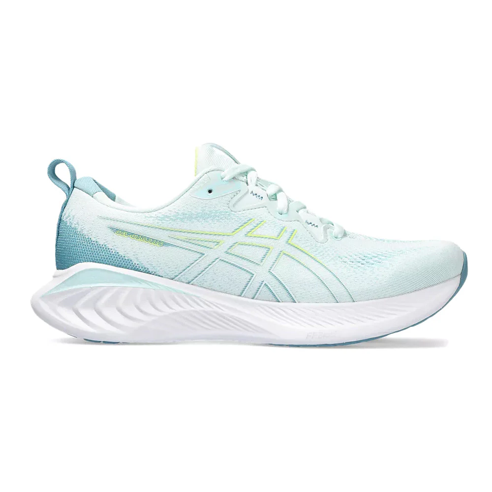 Women's Asics Gel-Cumulus 25, Soothing Sea/Glow Yellow, 10.5 B Medium