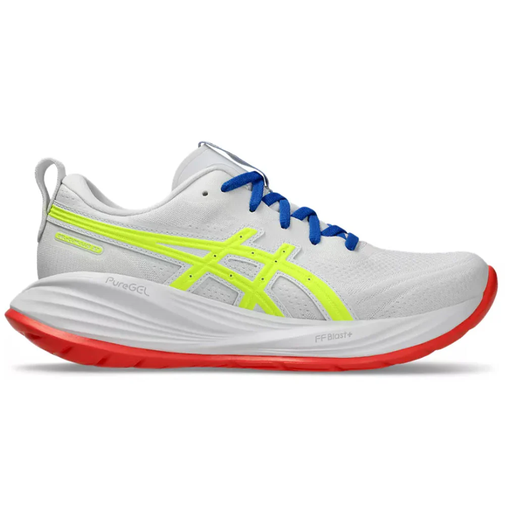Women's Asics Gel-Cumulus 27 ATC, White/Safety Yellow, 8 B Medium