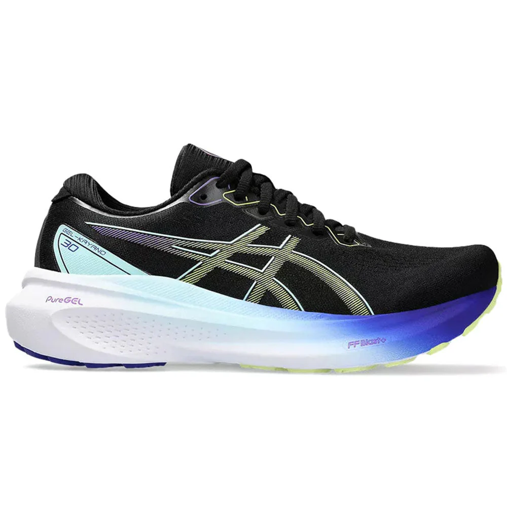 Women's Asics Gel-Kayano 30, Black/Glow Yellow, 12 D Wide