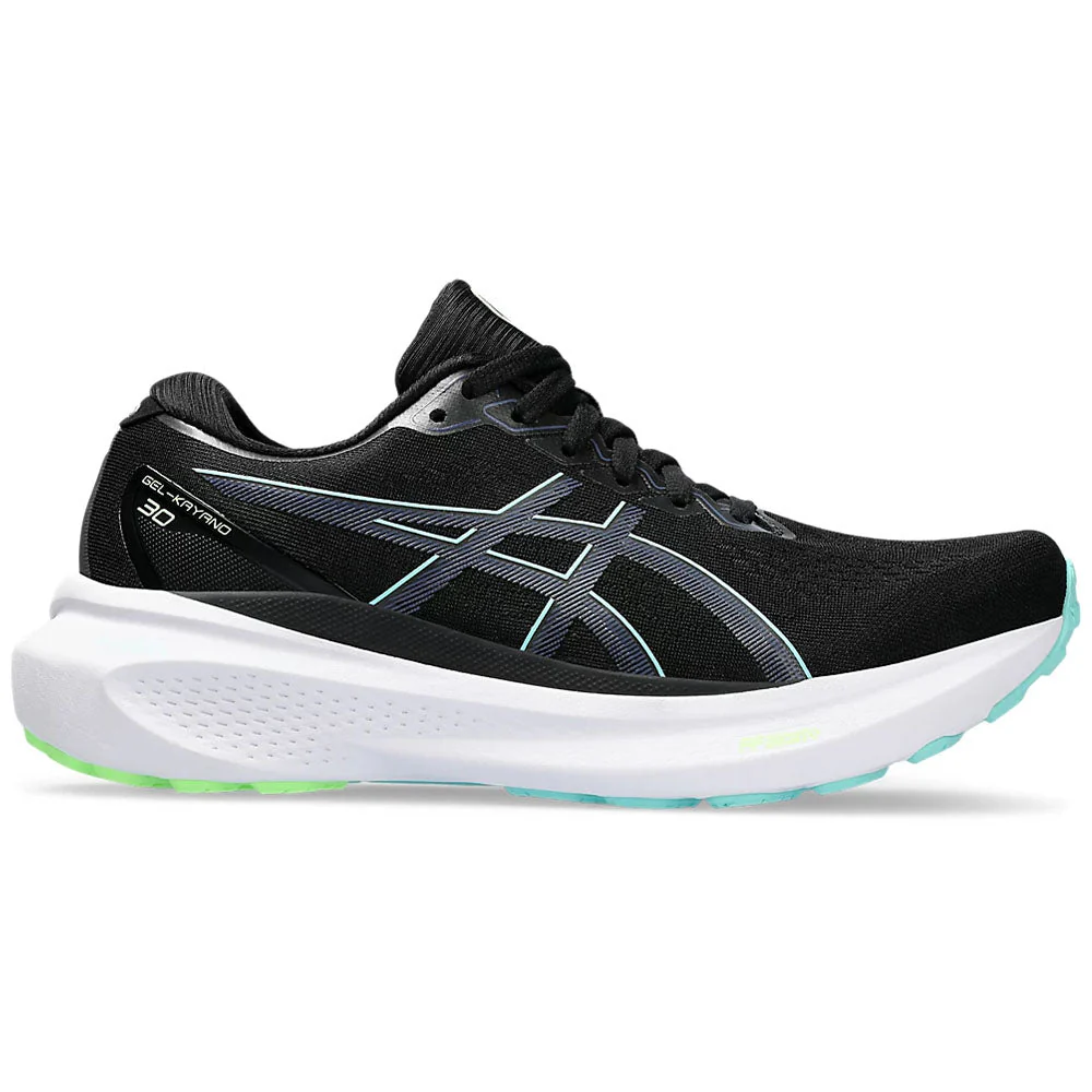 Women's Asics Gel-Kayano 30, Black/Thunder Blue, 11 B Medium