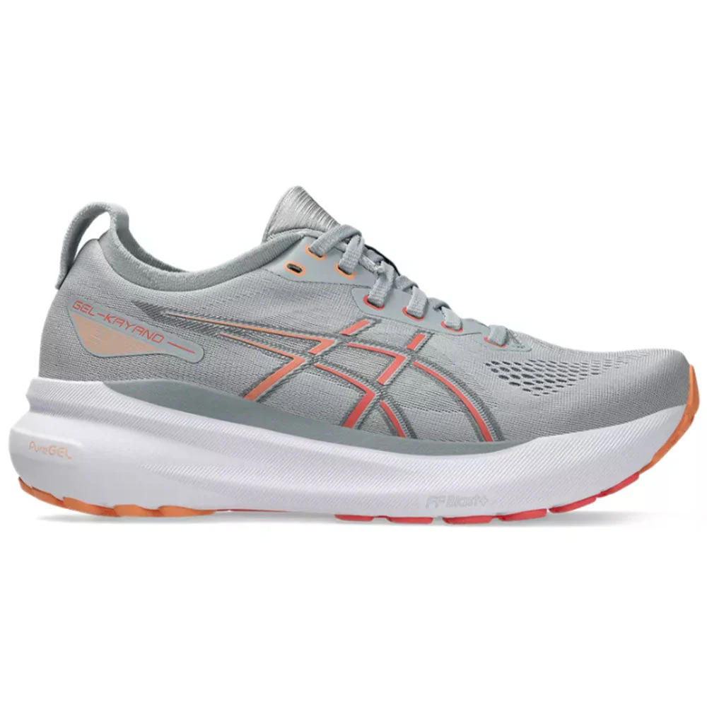 Women's Asics Gel-Kayano 31, Piedmont Grey/Papaya, 7.5 D Wide