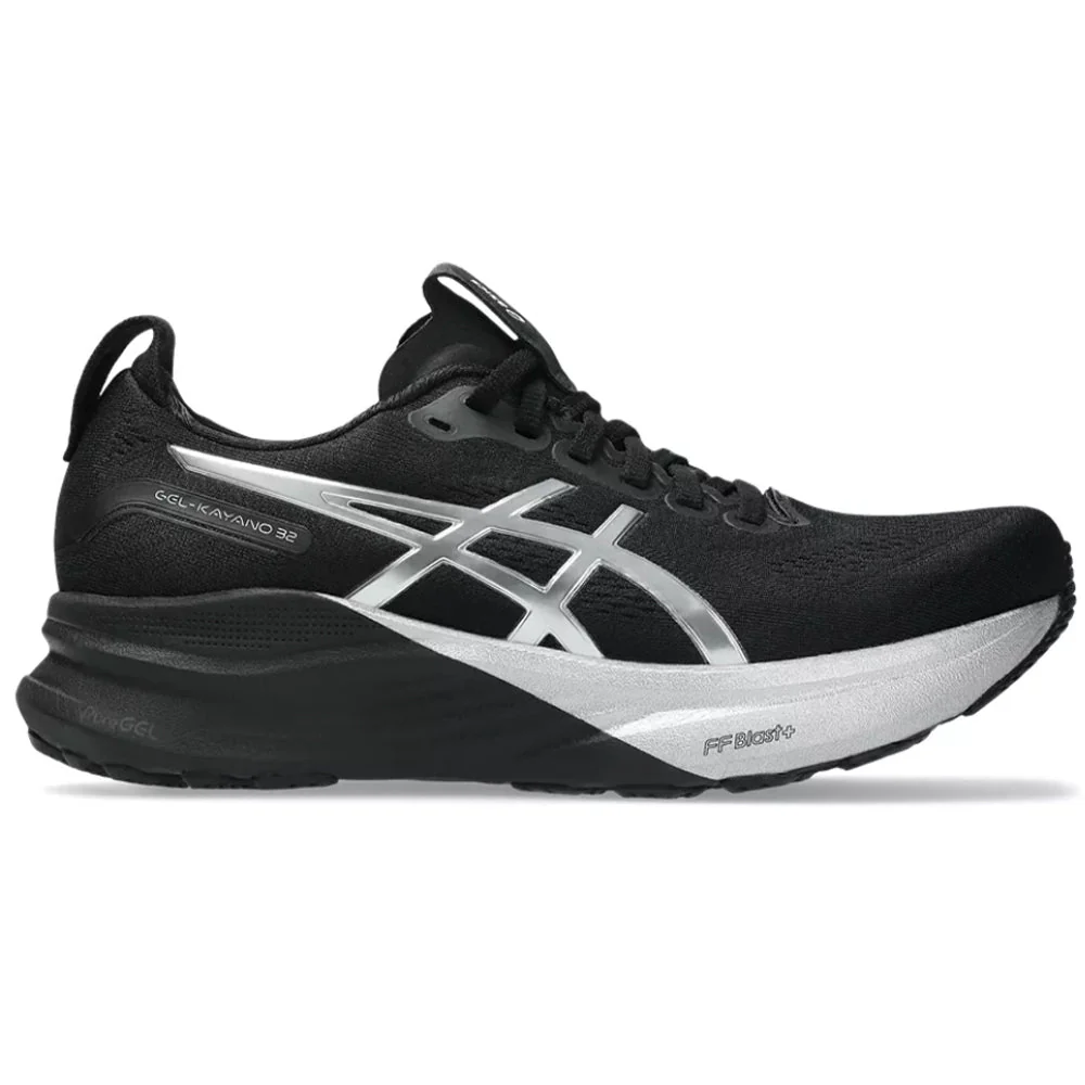 Women's Asics Gel-Kayano 32 Platinum, Platinum/Black, 10 B Medium