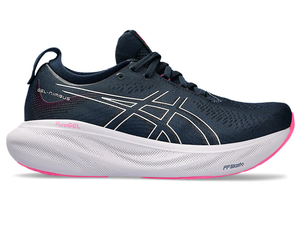 Women's Asics Gel-Nimbus 25, French Blue/Lilac Hint, 11 D Wide