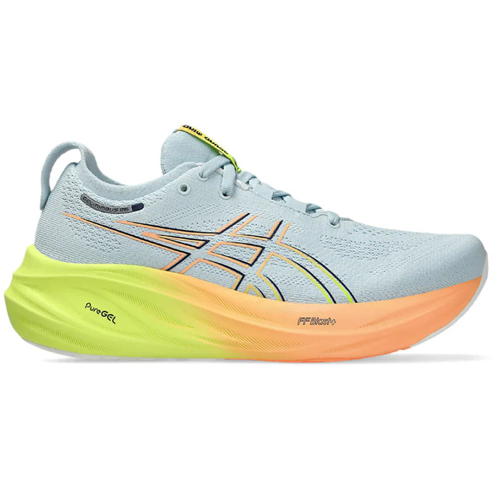 Women's Asics Gel-Nimbus 26 Paris, Cool Grey/Safety Yellow, 10.5 B Medium