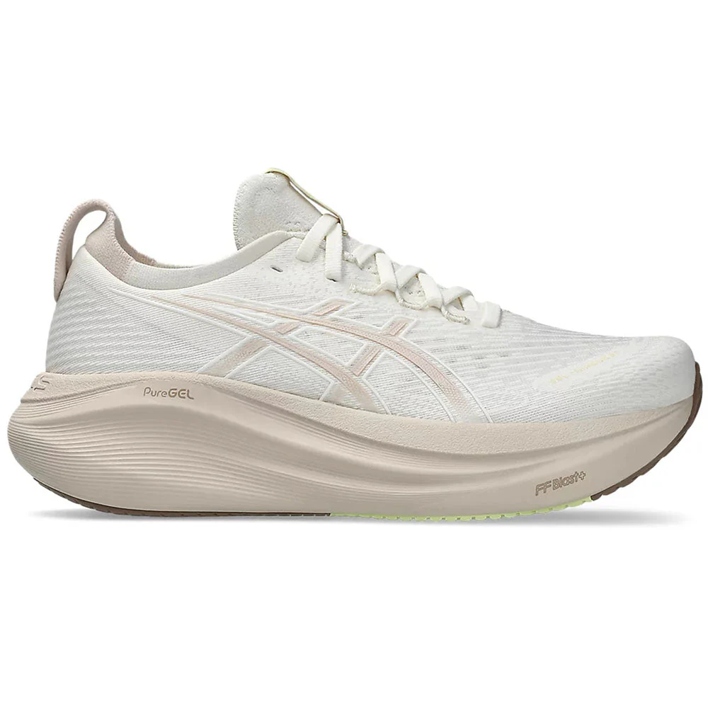 Women's Asics Gel-Nimbus 27, Cream/Mineral Beige, 8.5 B Medium