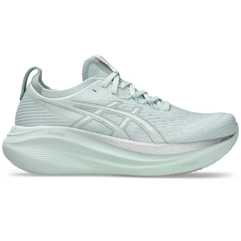 Women's Asics Gel-Nimbus 27, Pure Aqua/White, 10.5 B Medium