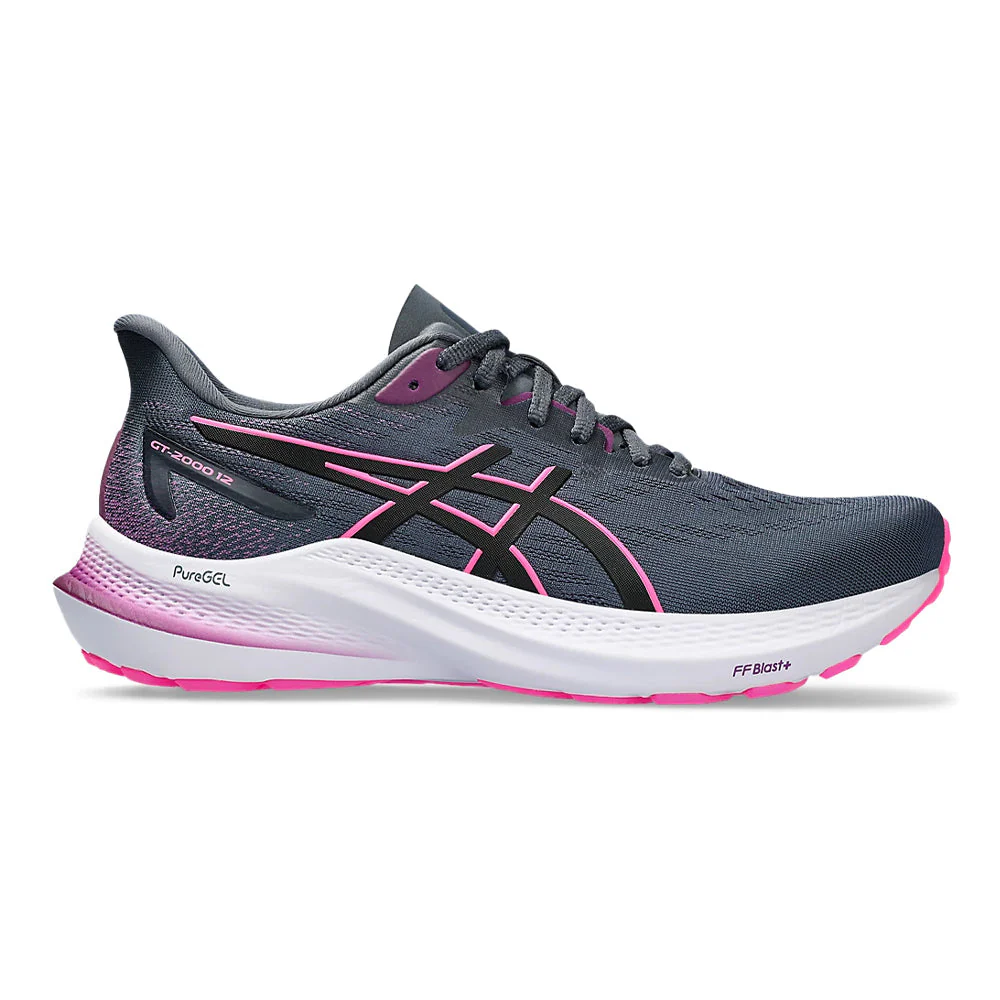 Women's Asics GT-2000 12, Tarmac/Black, 8 D Wide