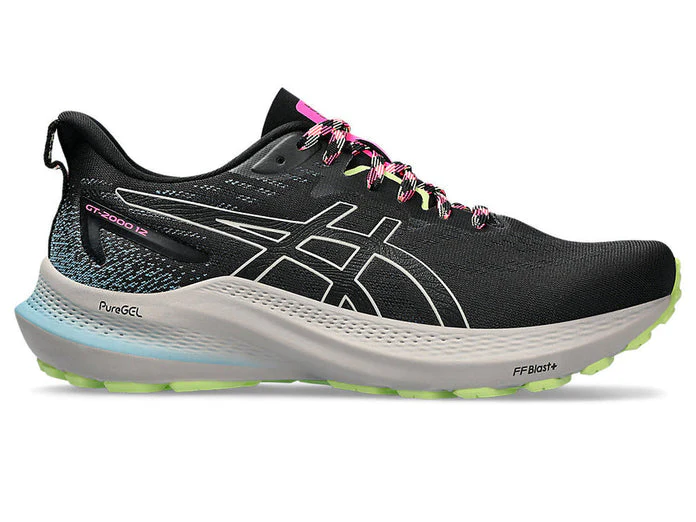 Women's Asics Gt-2000 12 Tr, Nature Bathing/Lime Green, 10.5 B Medium