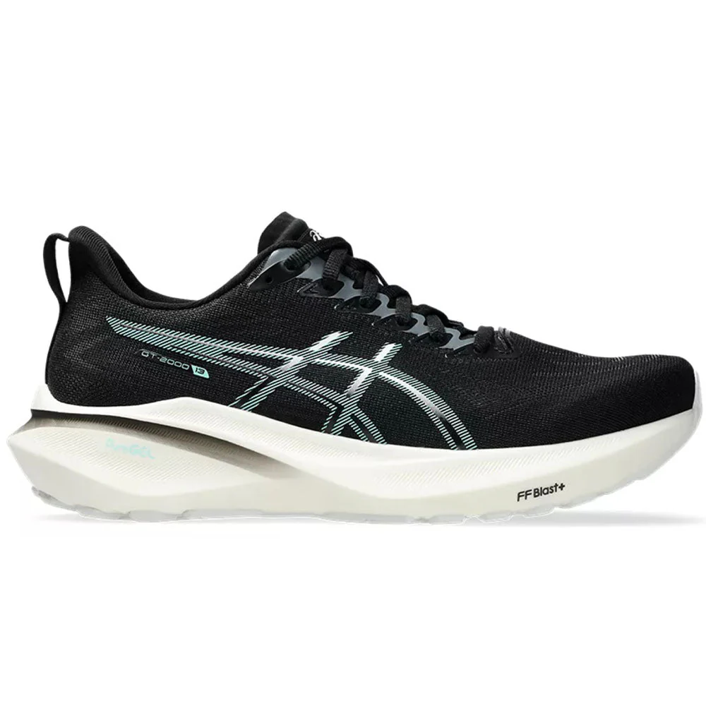Women's Asics GT-2000 13, Black/Illuminate Mint, 7.5 B Medium