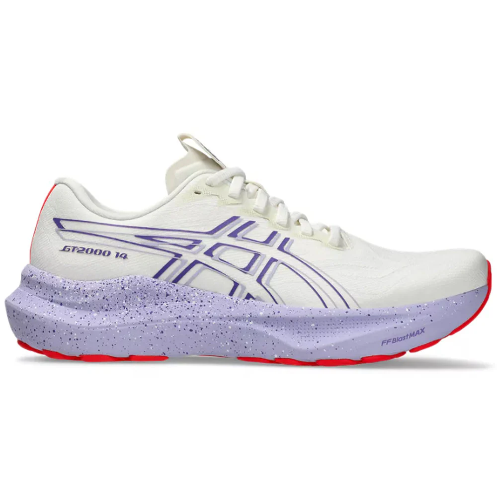 Women's Asics GT-2000 14, Cream/Edo Purple, 8 B Medium