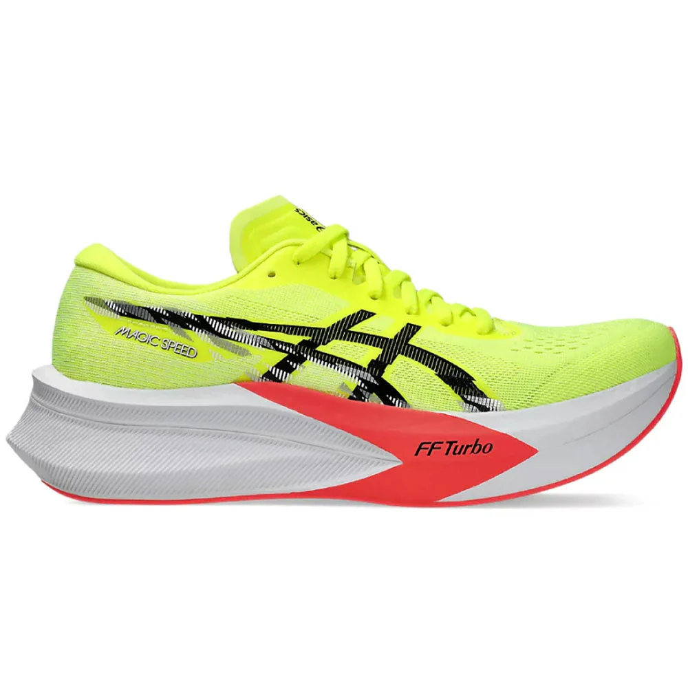 Women's Asics Magic Speed 4, Safety Yellow/Black, 9 B Medium
