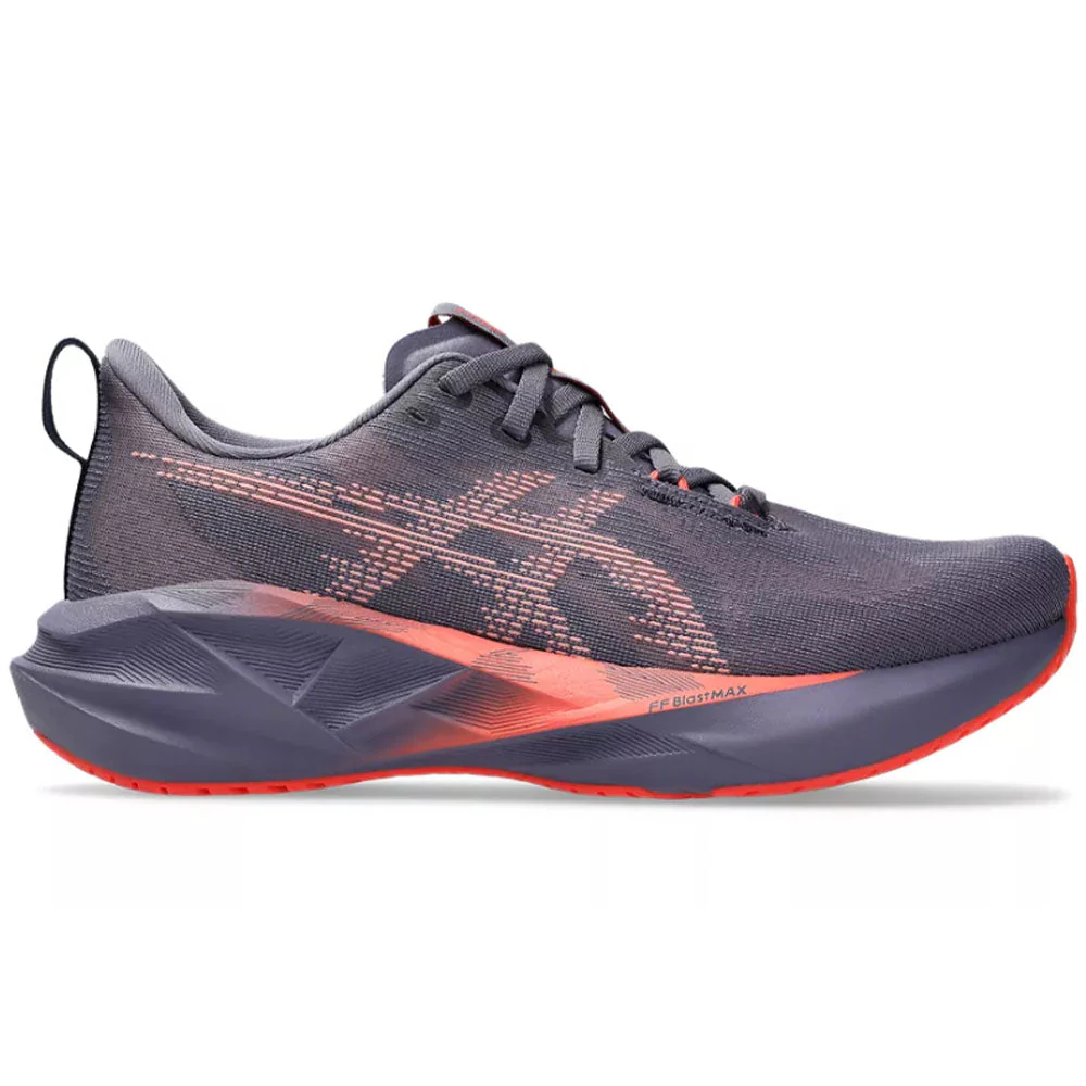 Women's Asics Novablast 5, Greyish Purple/Coral Reef, 9.5 B Medium