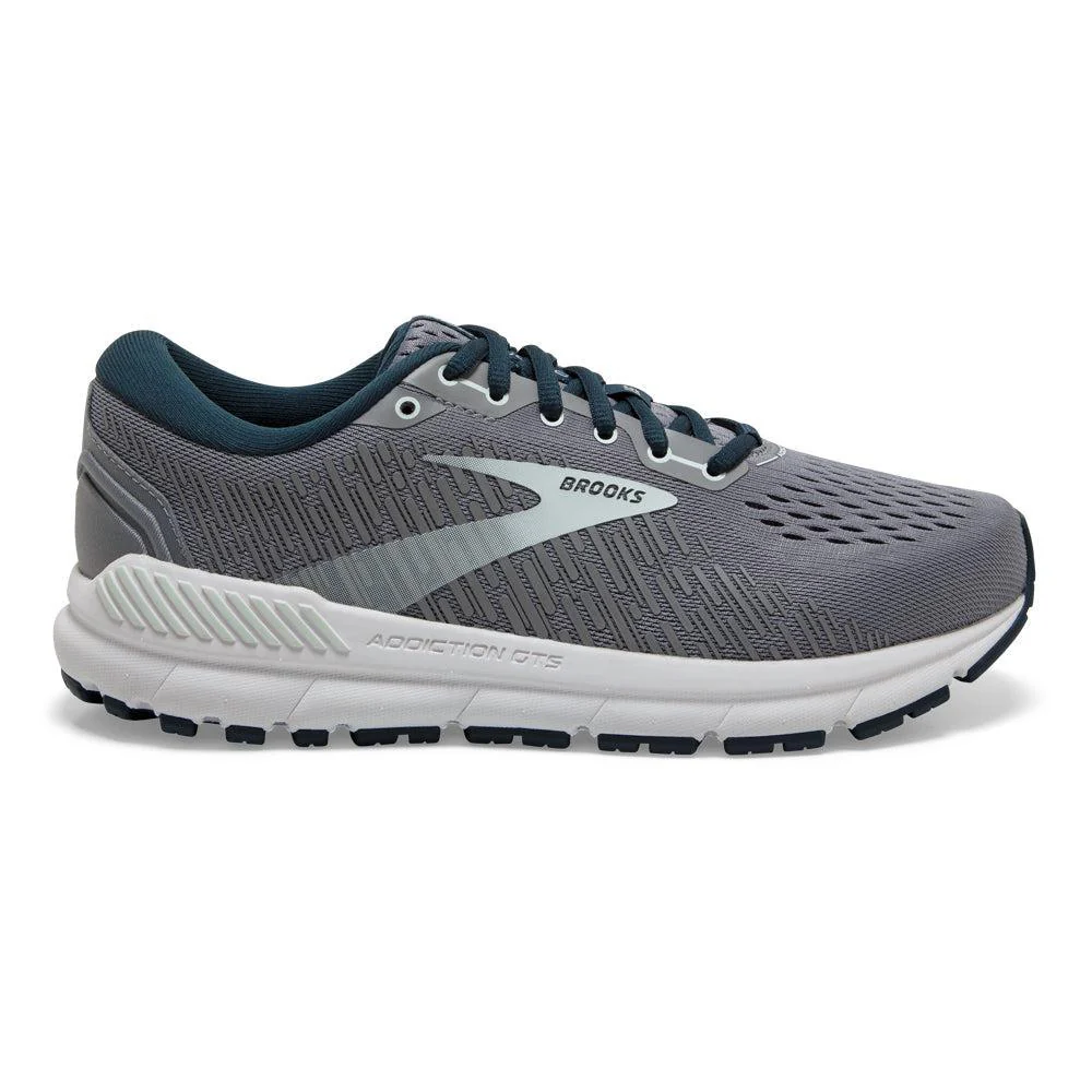 Women's Brooks Addiction GTS 15, Grey/Navy/Aqua, 12 B Medium