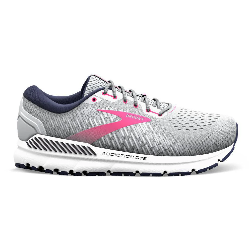 Women's Brooks Addiction GTS 15, Oyster/Peacoat/Lilac Rose, 5 D Wide
