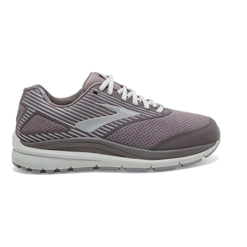 Women's Brooks Addiction Walker Suede, Shark/Alloy/Oyster, 6 D Wide