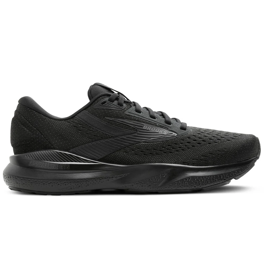 Women's Brooks Adrenaline GTS 24, Black/Black/Ebony, 11.5 D Wide