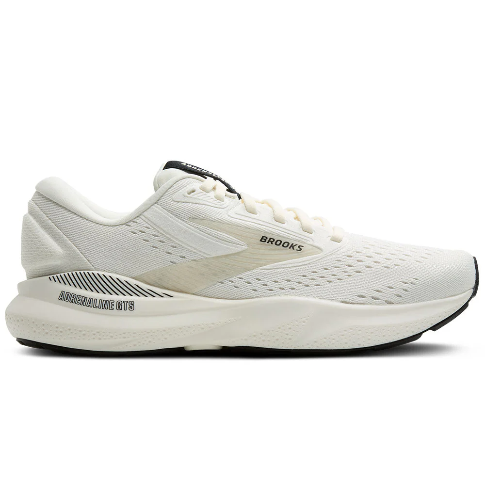 Women's Brooks Adrenaline GTS 24, Coconut/Black/White Sand, 8 B Medium