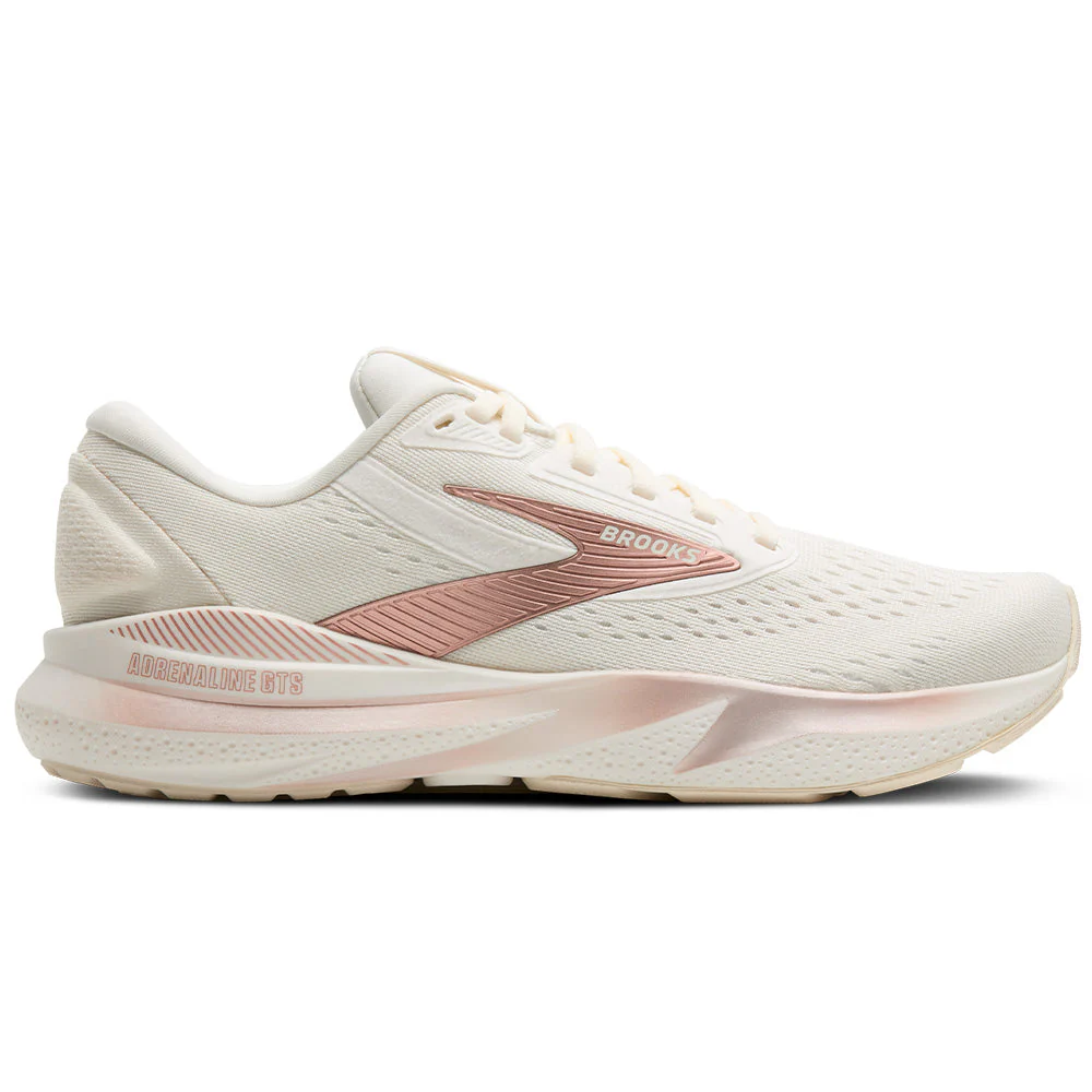 Women's Brooks Adrenaline GTS 24, Coconut/Rose Gold/White, 9.5 B Medium