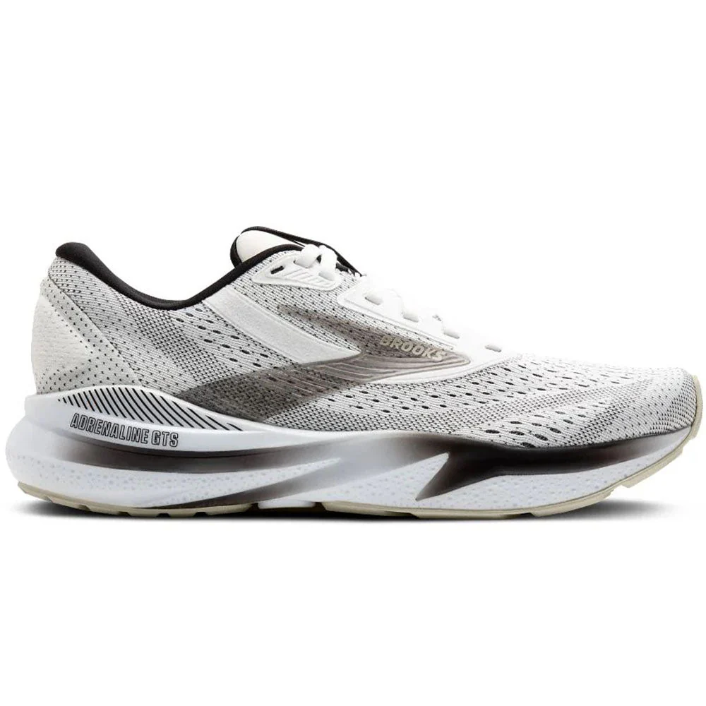 Women's Brooks Adrenaline GTS 24, White/Black/Pelican, 7 B Medium