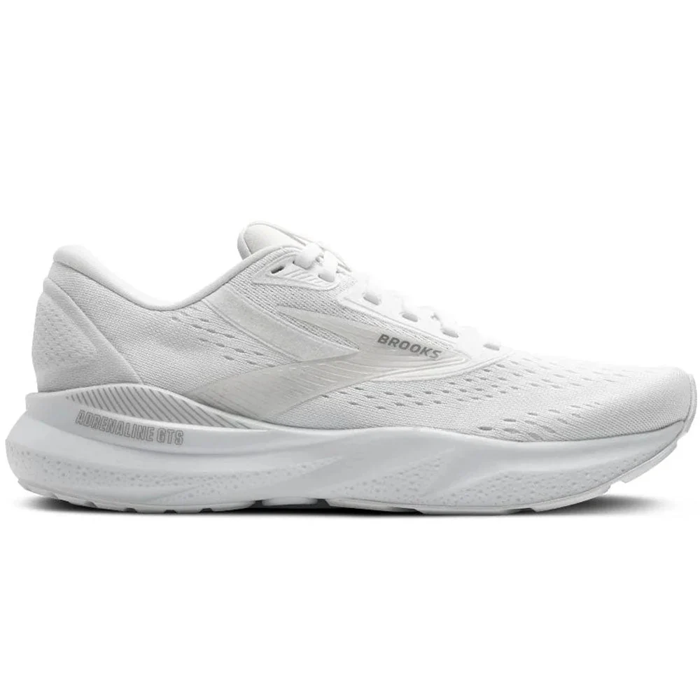 Women's Brooks Adrenaline GTS 24, White/Oyster/Alloy, 5 B Medium