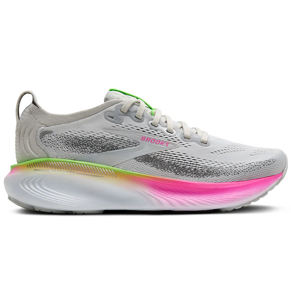 Women's Brooks Adrenaline GTS 25, Oyster/Pink/Green, 5.5 B Medium