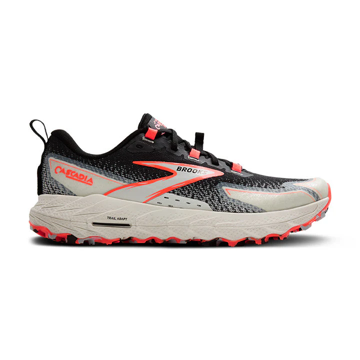 Women's Brooks Cascadia 18, Black/Blue Wash/Flame, 8.5 B Medium
