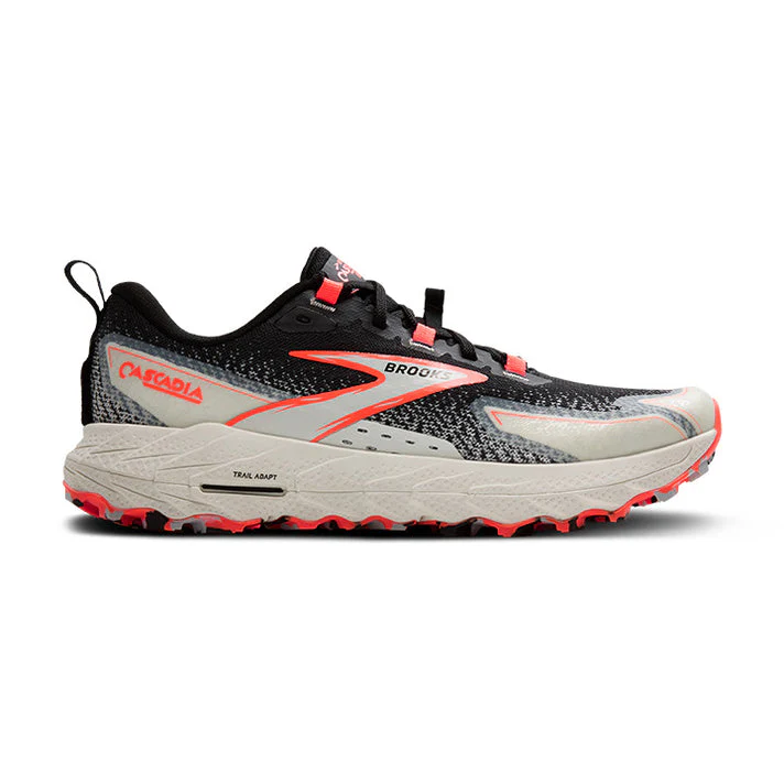 Women's Brooks Cascadia 18, Black/Blue Wash/ Flame, 10.5 B Medium
