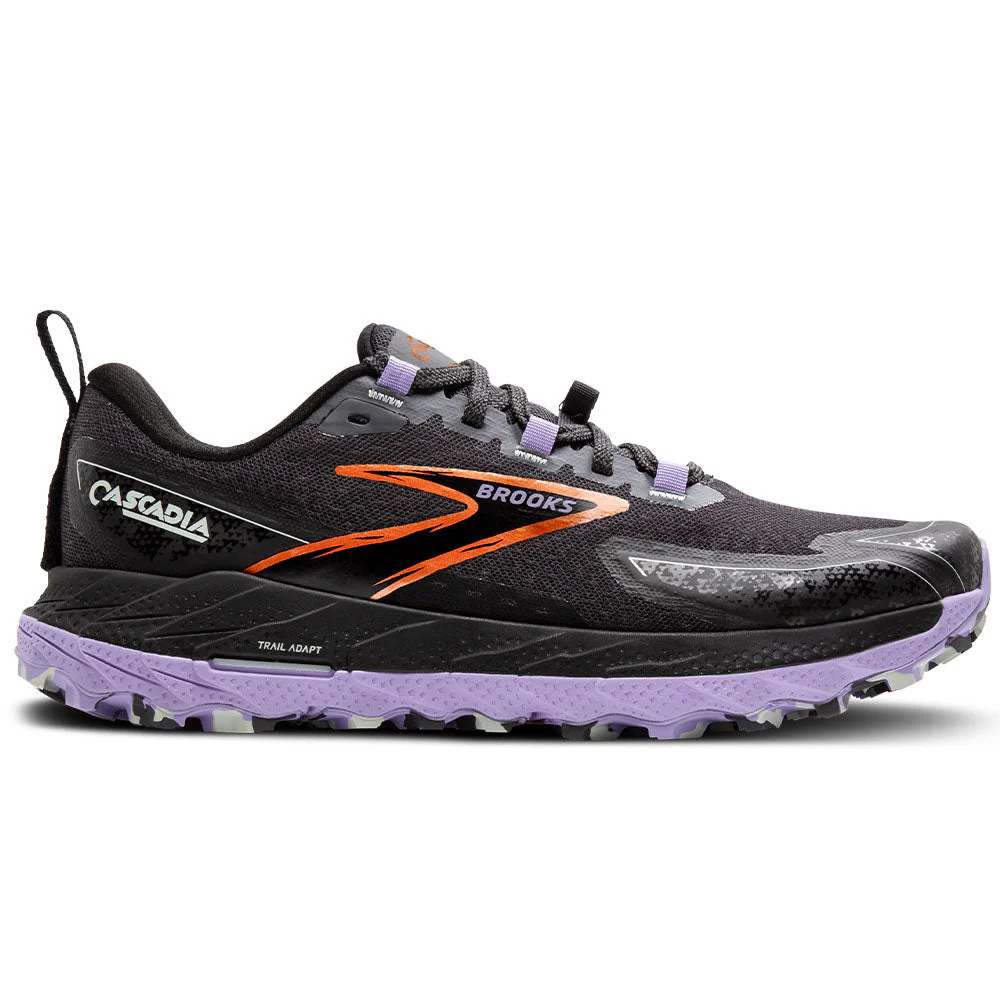 Women's Brooks Cascadia 18, Ebony/Sweet Lavender/Copper, 11.5 B Medium