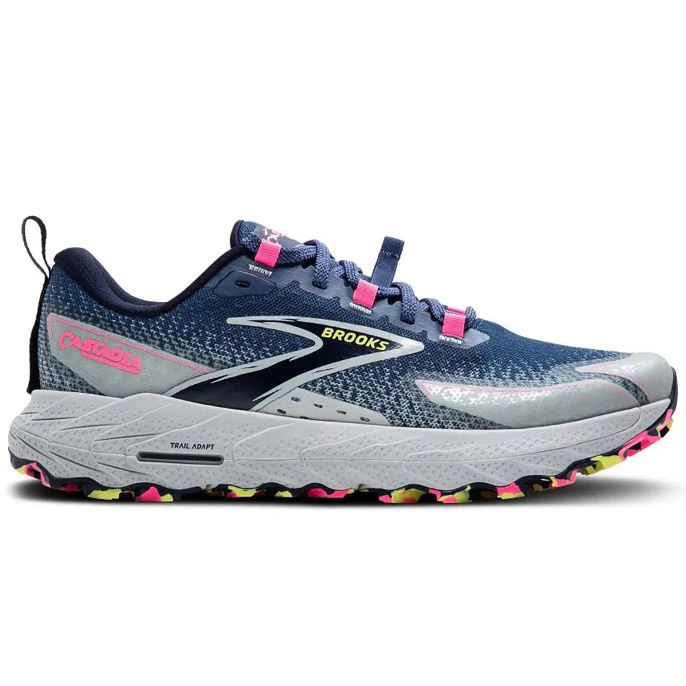 Women's Brooks Cascadia 18, Oceana/Pearl Blue/Pink, 7 B Medium