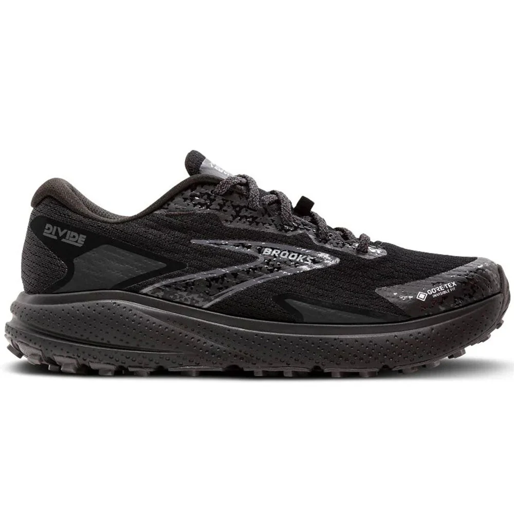 Women's Brooks Divide 5 GTX, Black/Alloy/Primer Grey, 5.5 B Medium