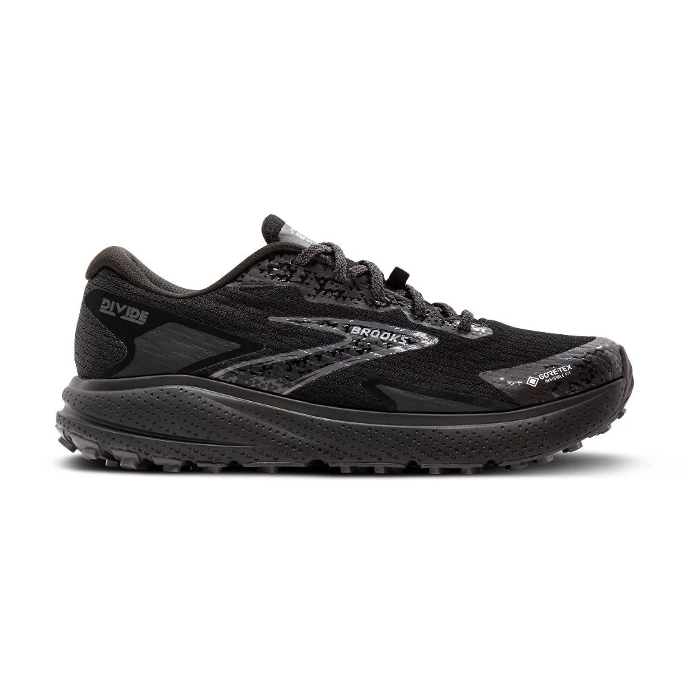 Women's Brooks Divide 5 GTX, Black/Alloy/Primer Grey, 11 B Medium