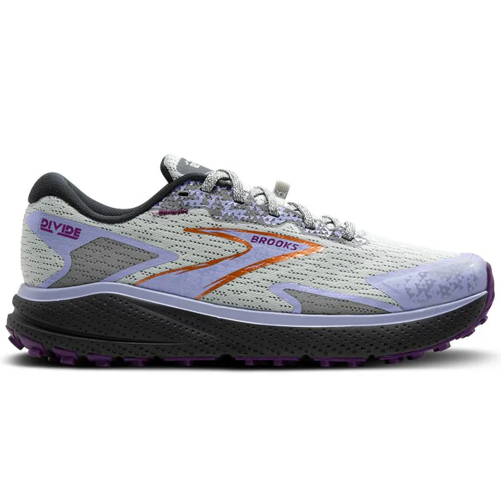 Women's Brooks Divide 5, Mercury/Ebony/Sweet Lavender, 9.5 B Medium
