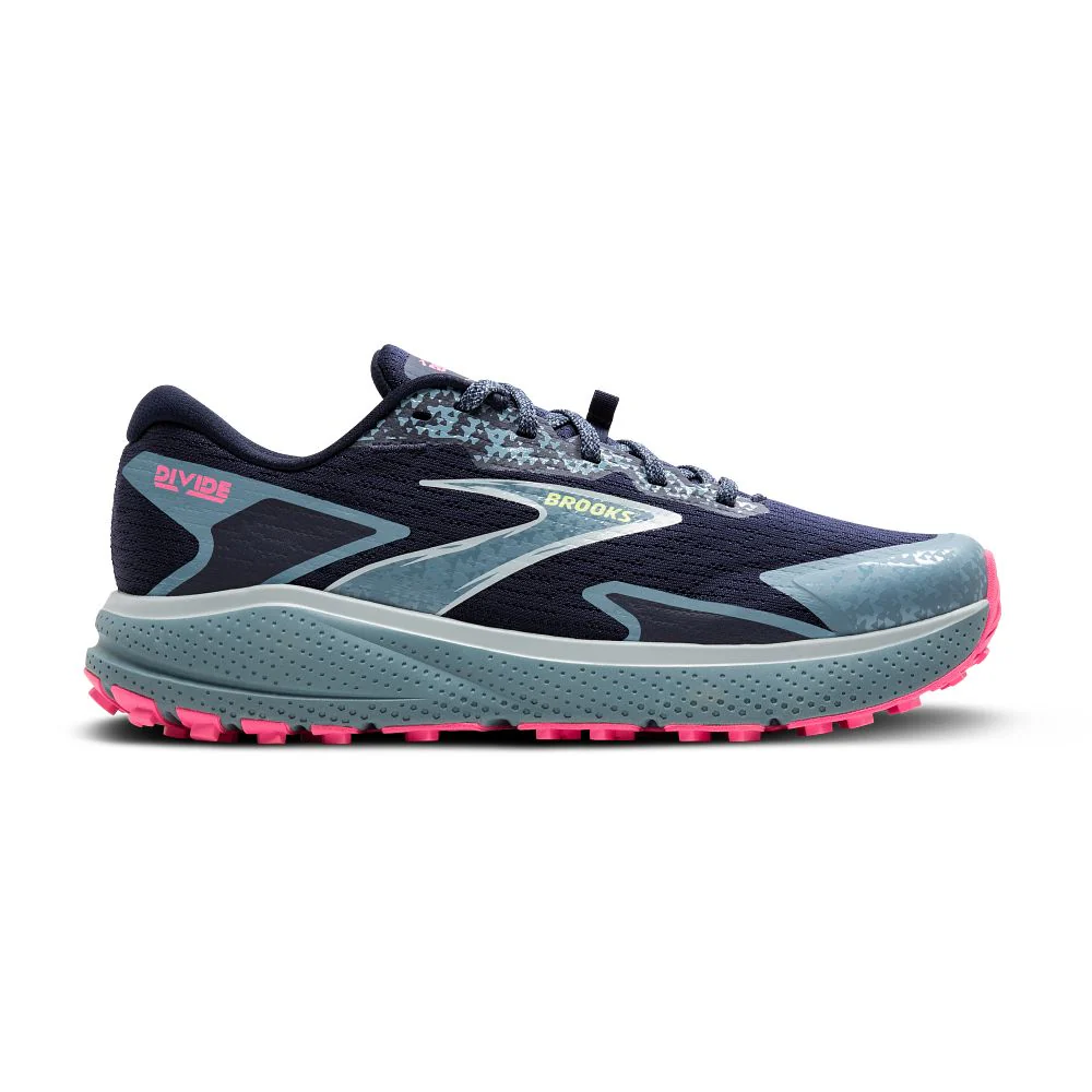 Women's Brooks Divide 5, Peacoat/Black/Pink, 9 B Medium